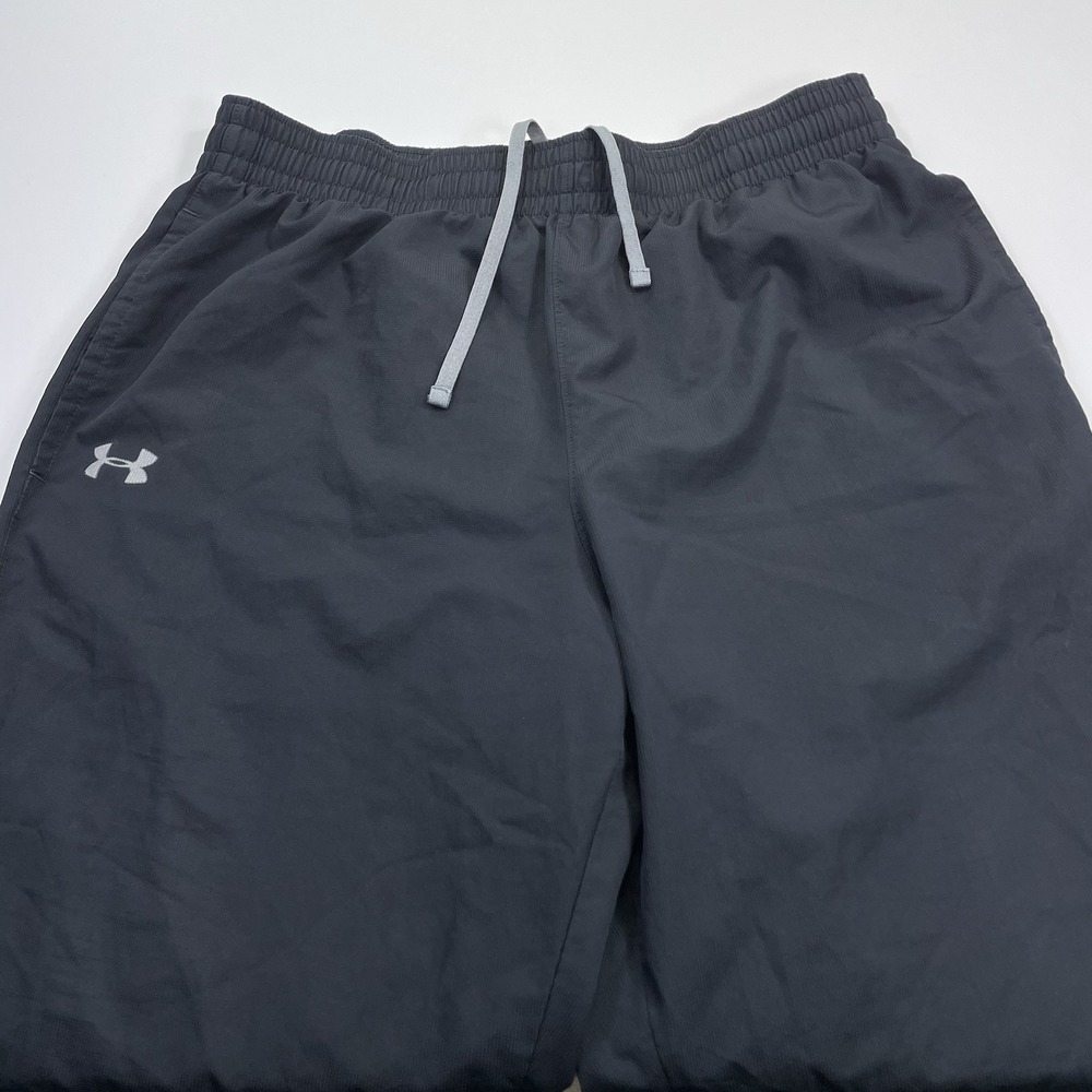 Under Armour Windbreaker Pants Men's XL Black Mesh Lined Track Pants 34x31